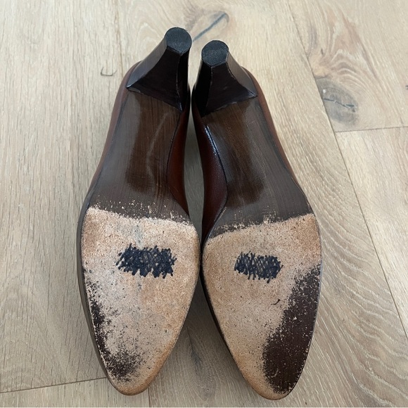 Stuart Weitzman  Brown leather platform heels with black stitching size 9,5 M - Picture 4 of 7